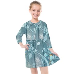 Green Tree Kids  Quarter Sleeve Shirt Dress by vintage2030