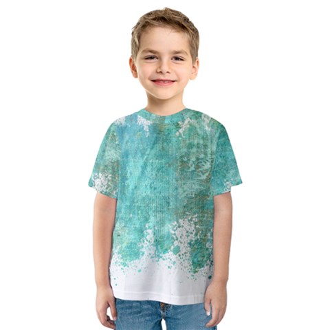 Splash Teal Kids  Sport Mesh Tee by vintage2030