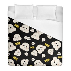 Cute Kawaii Popcorn Pattern Duvet Cover (full/ Double Size) by Valentinaart