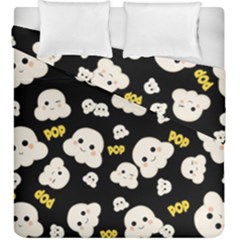 Cute Kawaii Popcorn Pattern Duvet Cover Double Side (king Size) by Valentinaart