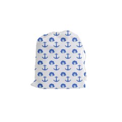 Vintage Face Anchor Blue Drawstring Pouch (small) by snowwhitegirl