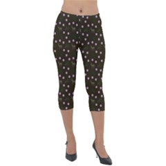 Brown Deer Trees Pattern Lightweight Velour Capri Leggings  by snowwhitegirl