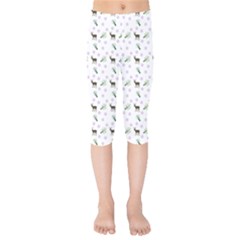 White Deer Pattern Kids  Capri Leggings  by snowwhitegirl