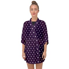 Little  Dots Purple Half Sleeve Chiffon Kimono by snowwhitegirl