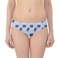 Retro Typewriter Blue Pattern Hipster Bikini Bottoms by snowwhitegirl