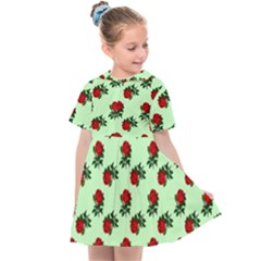 Red Roses Green Kids  Sailor Dress by snowwhitegirl