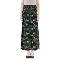 Vintage Jester Floral Pattern Full Length Maxi Skirt by snowwhitegirl