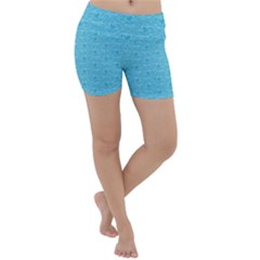 Retro Blue Pattern Lightweight Velour Yoga Shorts by snowwhitegirl