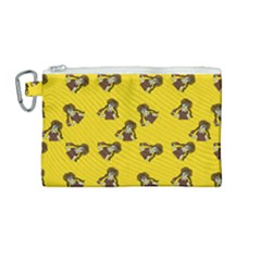 Girl With Popsicle Yello Canvas Cosmetic Bag (medium) by snowwhitegirl