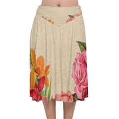 Flower 1646035 1920 Velvet Flared Midi Skirt by vintage2030