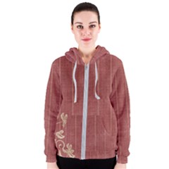 Floral Mauve Women s Zipper Hoodie by vintage2030