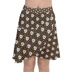 Texture Background Pattern Chiffon Wrap Front Skirt by Sapixe