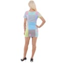 Pastel Diamonds Background Short Sleeve Asymmetric Mini Dress View2