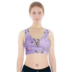 Cute Little Pegasus With Butterflies Sports Bra With Pocket by FantasyWorld7