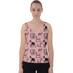 Dog Pattern Pink Velvet Tank Top by snowwhitegirl