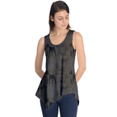 Dog Pattern Brown Sleeveless Tunic by snowwhitegirl