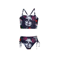 Mexican Skull Lady Girls  Tankini Swimsuit by snowwhitegirl