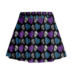 Skulls And Hearts Mini Flare Skirt by awesomeangeye