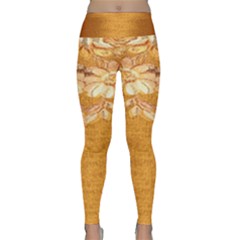 Golden Sunrise Pattern Flowers By Flipstylez Designs Lightweight Velour Classic Yoga Leggings by flipstylezfashionsLLC