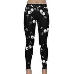 Cute Black Cat Pattern Classic Yoga Leggings by Valentinaart