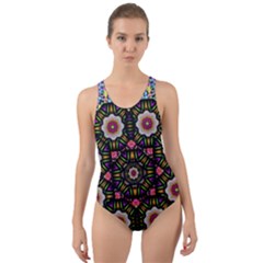 Decorative Ornate Candy With Soft Candle Light For Peace Cut-out Back One Piece Swimsuit by pepitasart