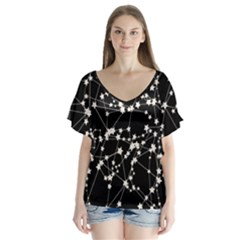 Constellations V-neck Flutter Sleeve Top by snowwhitegirl