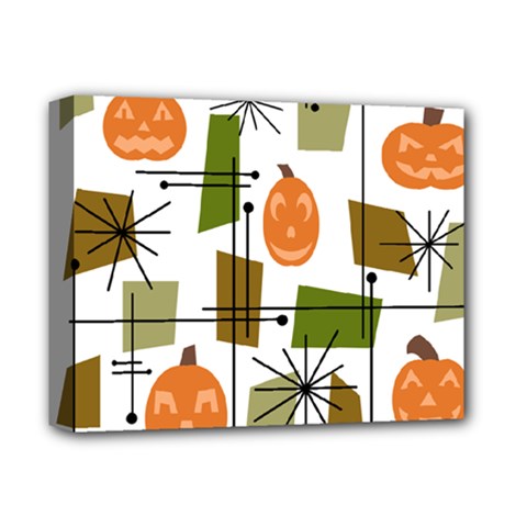 Halloween Mid Century Modern Deluxe Canvas 14  X 11  (stretched) by KayCordingly