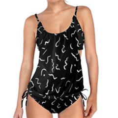 Scribbles Lines Drawing Picture Tankini Set by Simbadda