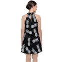 Pineapple pattern Velvet Halter Neckline Dress  View2