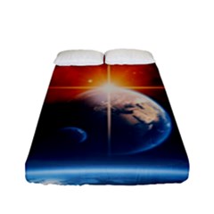 Earth Globe Planet Space Universe Fitted Sheet (full/ Double Size) by Celenk