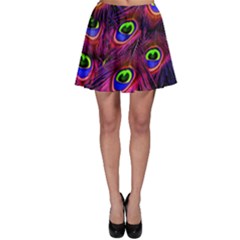 Peacock Feathers Color Plumage Skater Skirt by Celenk