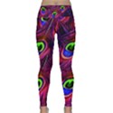 Peacock Feathers Color Plumage Lightweight Velour Classic Yoga Leggings View1