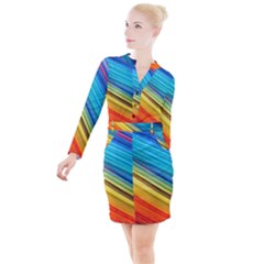 Rainbow Button Long Sleeve Dress by NSGLOBALDESIGNS2
