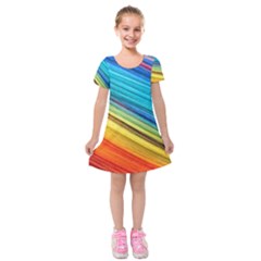 Rainbow Kids  Short Sleeve Velvet Dress by NSGLOBALDESIGNS2