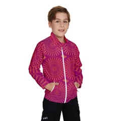 Flower Wheel Chakra Mandala Modern Windbreaker (kids) by Simbadda