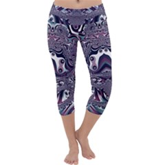 Fractal Art Artwork Design Capri Yoga Leggings by Simbadda