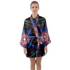 Mandala Pattern Kaleidoscope Long Sleeve Kimono Robe by Simbadda