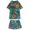 Fractal Art Colorful Pattern Kids  Swim Tee and Shorts Set View1