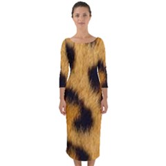 Animal Print 3 Quarter Sleeve Midi Bodycon Dress by NSGLOBALDESIGNS2