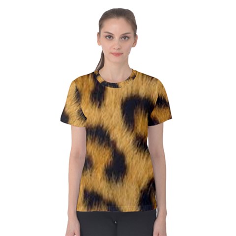 Leopard Print Women s Cotton Tee by NSGLOBALDESIGNS2