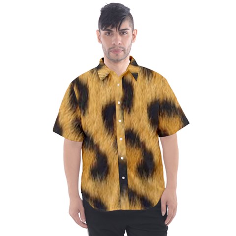 Leopard Print Men s Short Sleeve Shirt by NSGLOBALDESIGNS2