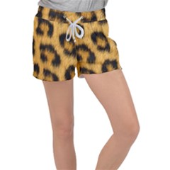 Leopard Print Women s Velour Lounge Shorts by NSGLOBALDESIGNS2