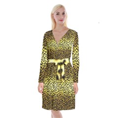 Leopard Version 2 Long Sleeve Velvet Front Wrap Dress by dressshop