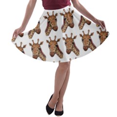 Giraffe A-line Skater Skirt by ArtByAng