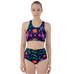 Colorful Pattern Racer Back Bikini Set by Hansue