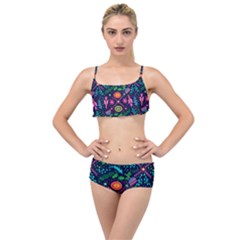 Colorful Pattern Layered Top Bikini Set by Hansue