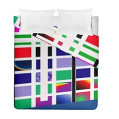 Color Graffiti Pattern Geometric Duvet Cover Double Side (full/ Double Size) by Nexatart