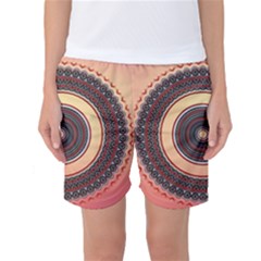 Ornamental Shape Concentric Round Women s Basketball Shorts by Nexatart