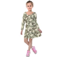 Camouflage 03 Kids  Long Sleeve Velvet Dress by quinncafe82