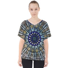 Pattern Art Form Architecture V-neck Dolman Drape Top by Nexatart